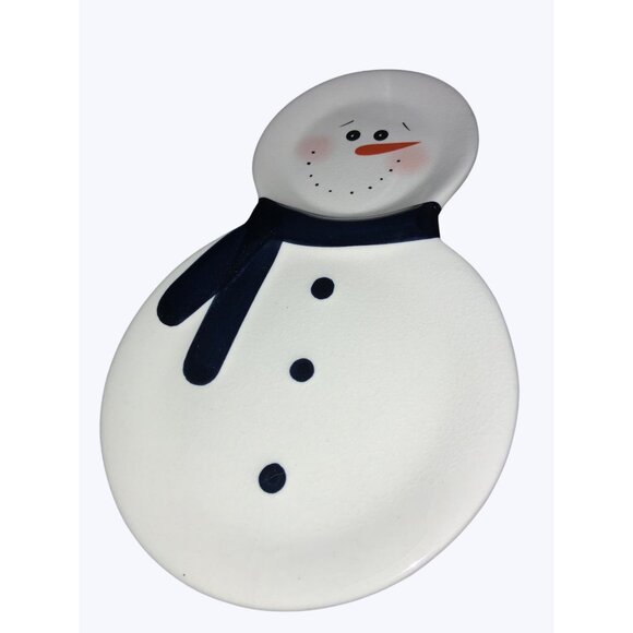 Snowman Plate LTD Commodities Christmas Cookies Snacks/ Treats Plate - Picture 3 of 12